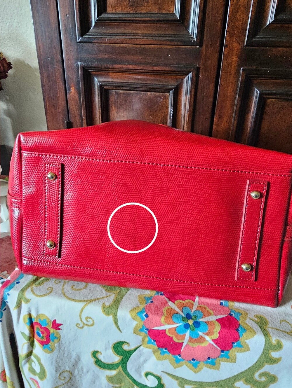 Dooney & Bourke Red Leather Handbag - Picture 5 of 9